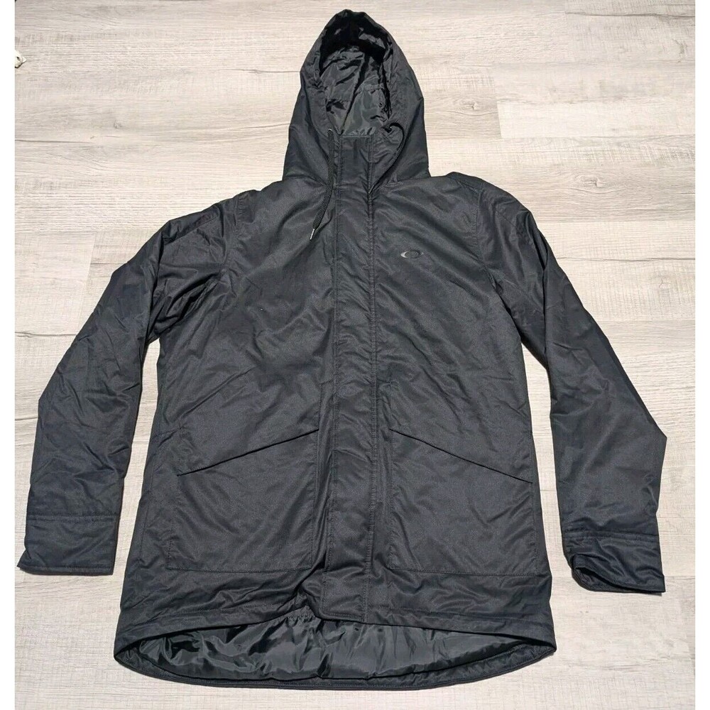 Oakley Hooded Coat Jacket Mens Size Medium Regular Full Zip Black
